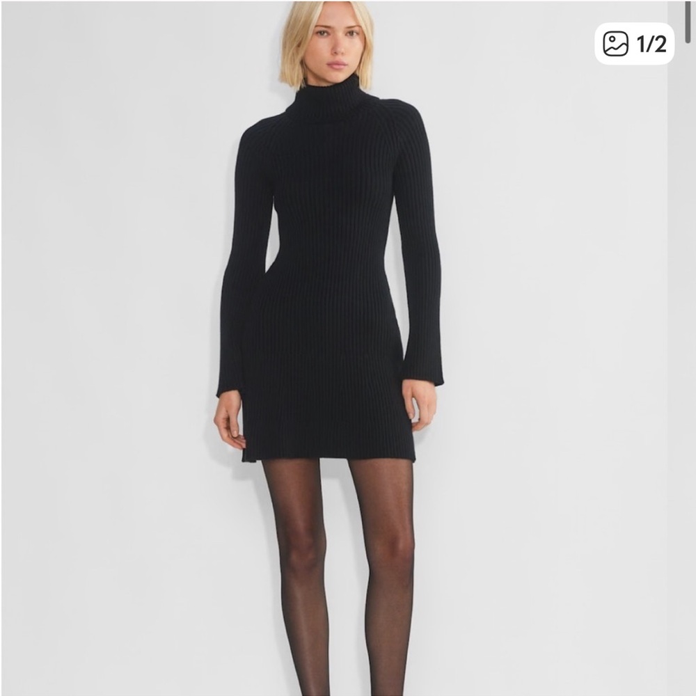 NWT Aritzia Sunday Best Long Sleeve Black Dress